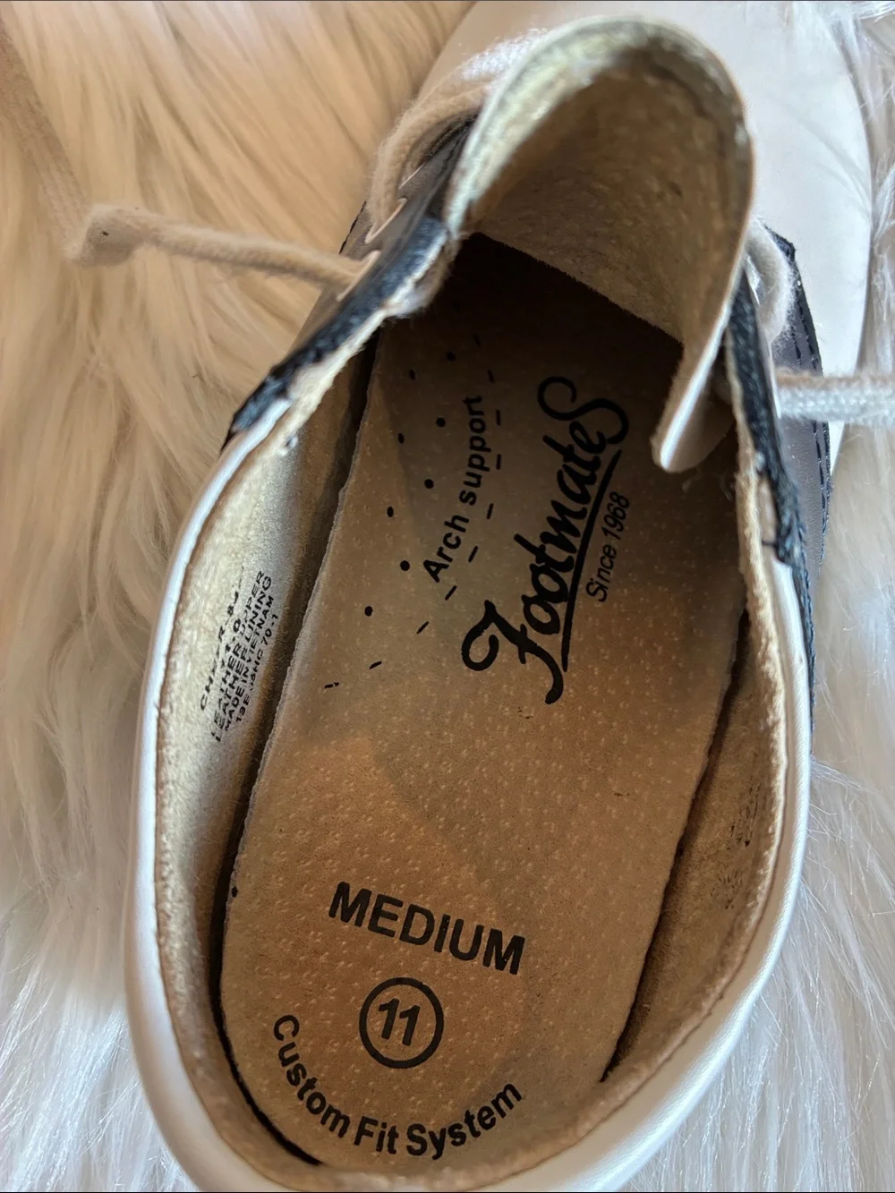 FootMates Toddler Cheer White and Navy Saddle Shoes